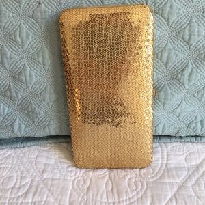 Gold Sequined Clutch Wallet